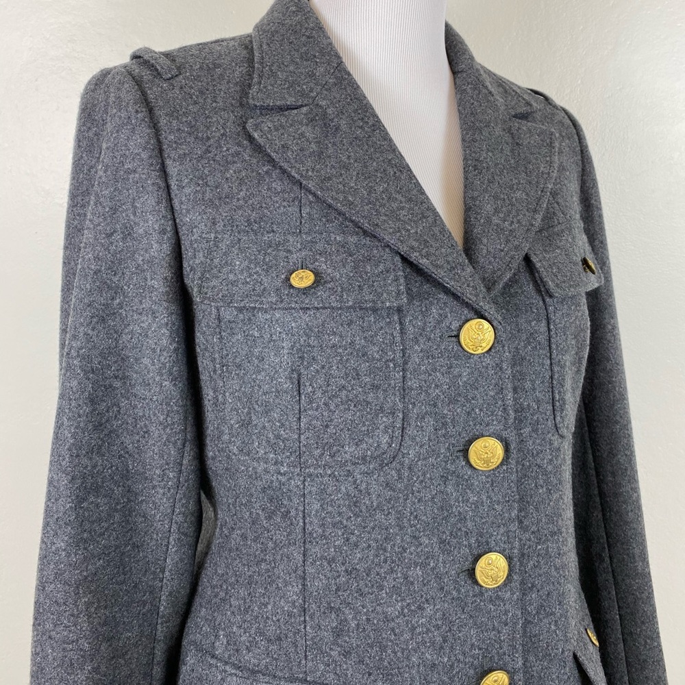 Fossil Gray Wool Blend Military Utility Jacket - image 7